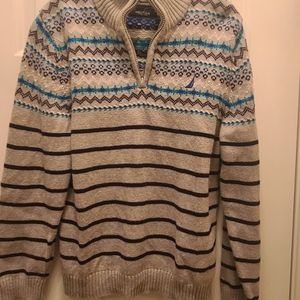 Boys Large(16-18) Nautica sweater with zipper,Used